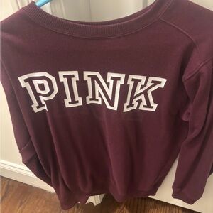 PINK Victoria's Secret Burgundy Crew Neck Sweater